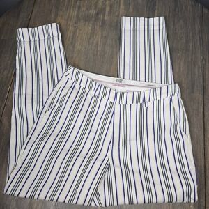 Scotch & Soda Womens Size 28 Striped Ankle Pants Mid Rise Slim Blue Pink Preppy